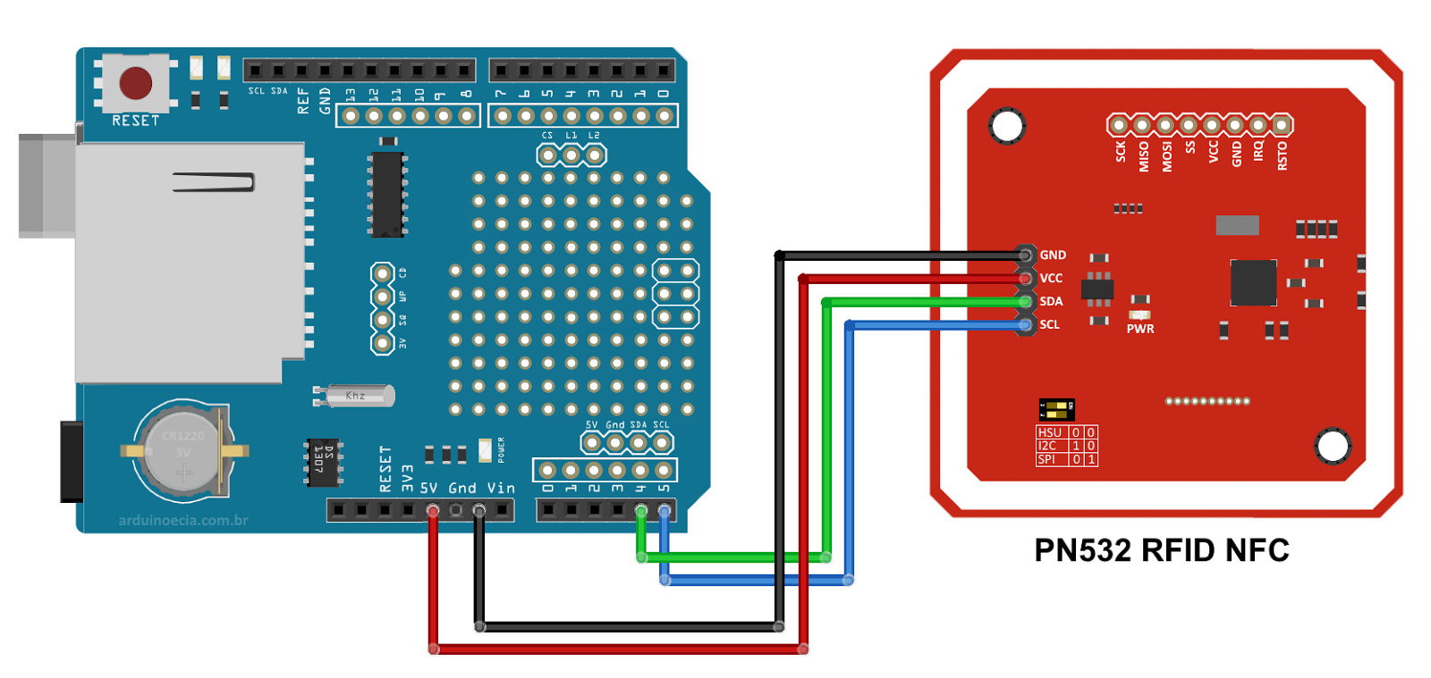 Como usar o Data logger shield com módulo RFID Arduino e Cia