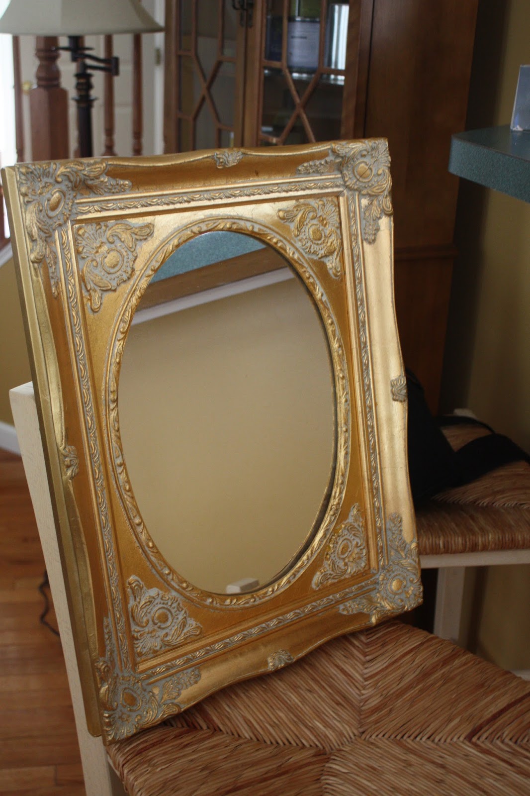 Mirror Painted with Chalk Paint and Petroleum Jelly
