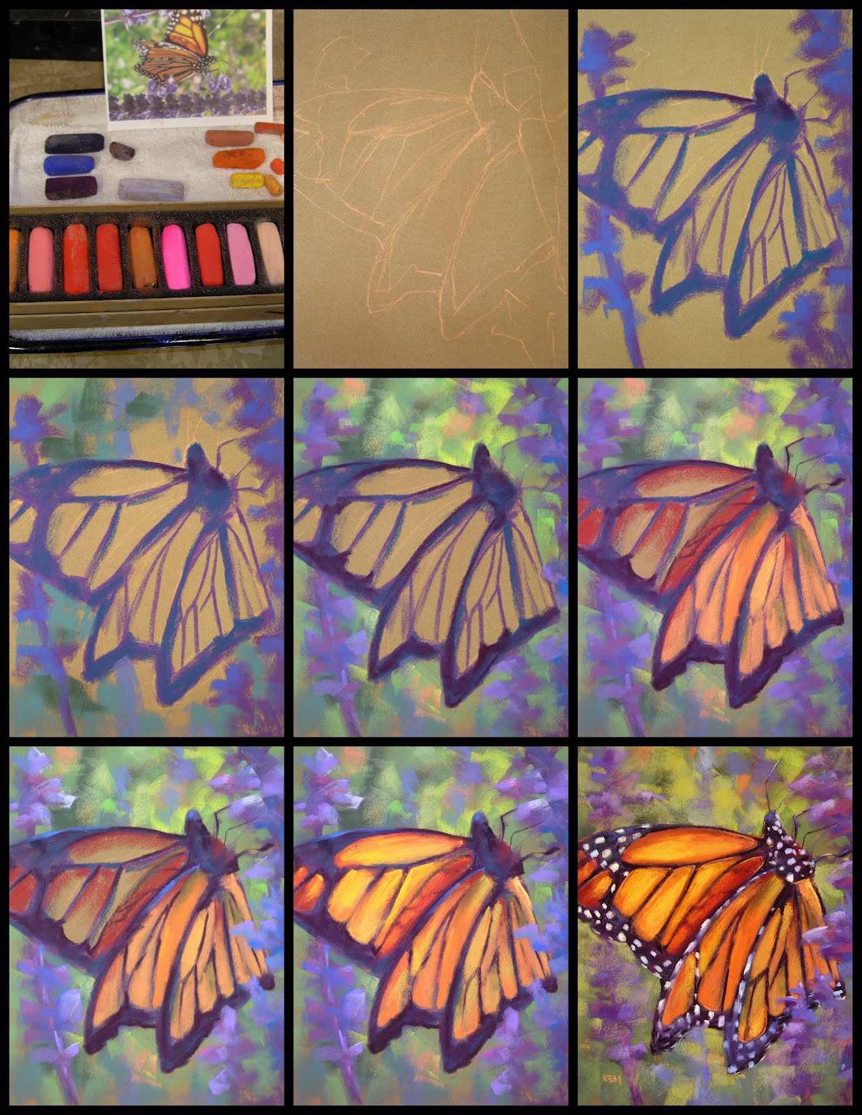 Painting My World How to Paint a Monarch ButterflyPastel Demo