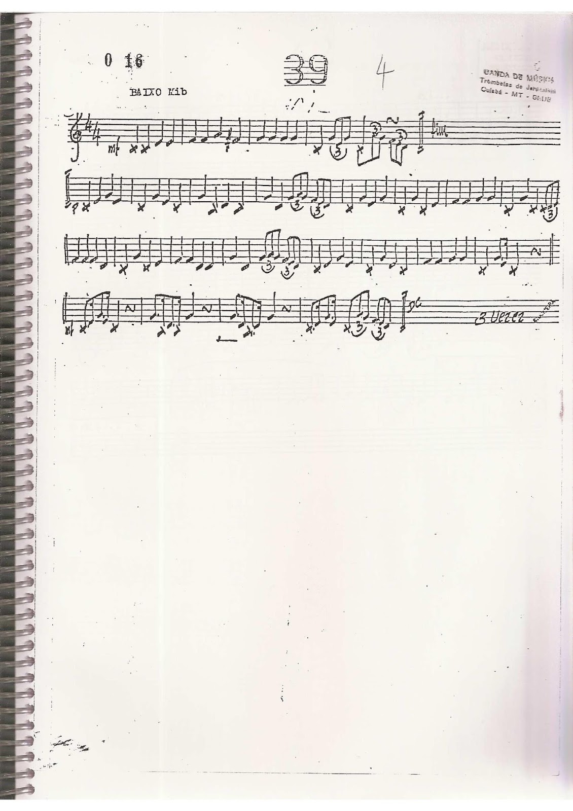 PARTITURAS PARA BANDA DE MÚSICA EVANGÉLICA. HINO 39 HARPA CRISTÃ