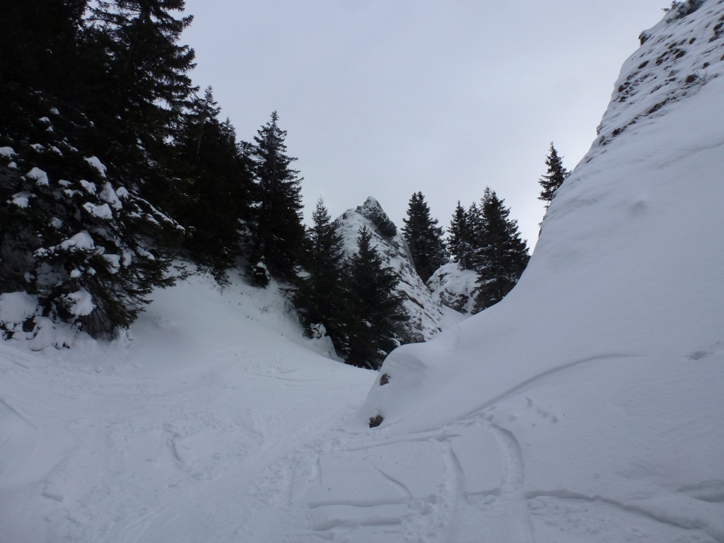 Pappschnee, Harsch und Eis am Schönberg (1621m)