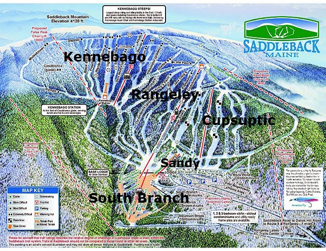 Saddleback Maine Ski Trail Map Guide  A Family Skiing in Maine