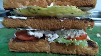 Three layer of bread Non Veg club sandwich Food Recipe Dinner ideas