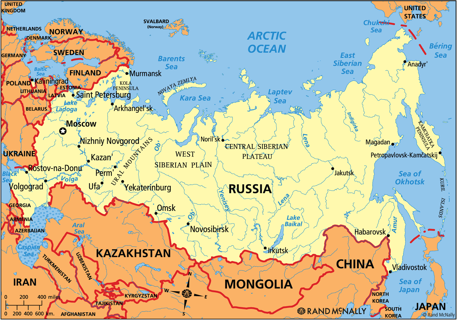 Сама на карте россии. Карта России. Карта России с границами. Карта России на английском языке.