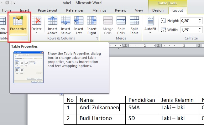Mengatur Posisi Tabel Alignment Di Microsoft Word Teknologi Informasi