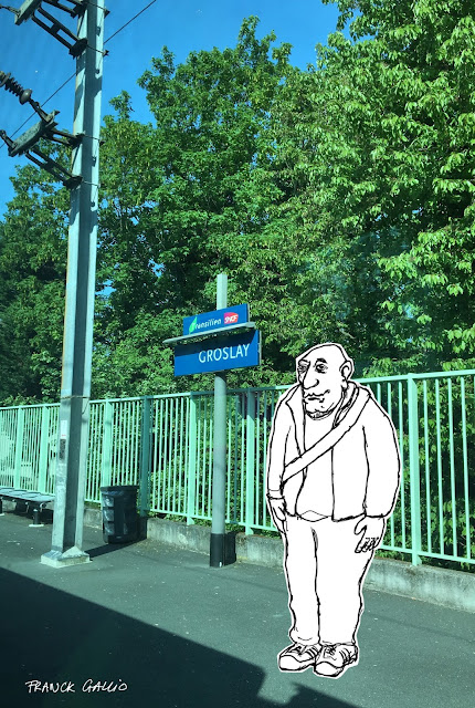 dessin homme sur le quai de la gare de Groslay