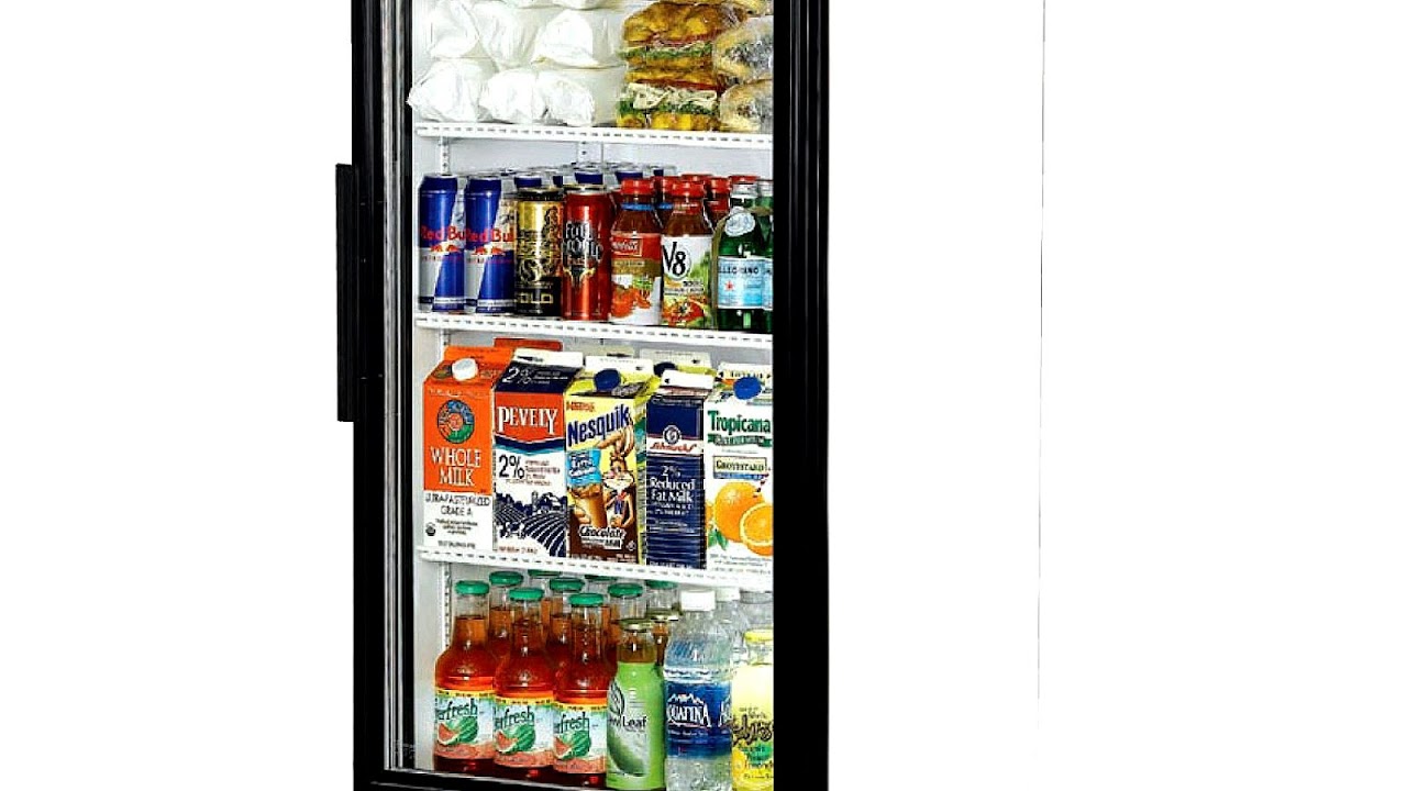 White Glass Front Refrigerator