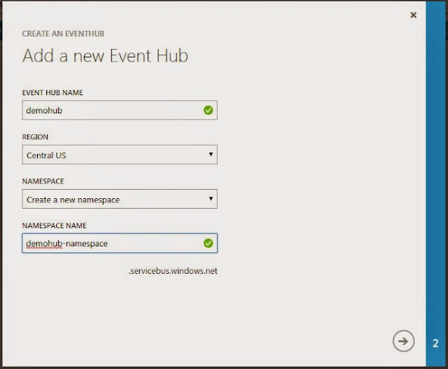 Data blog Connect to EventHub
