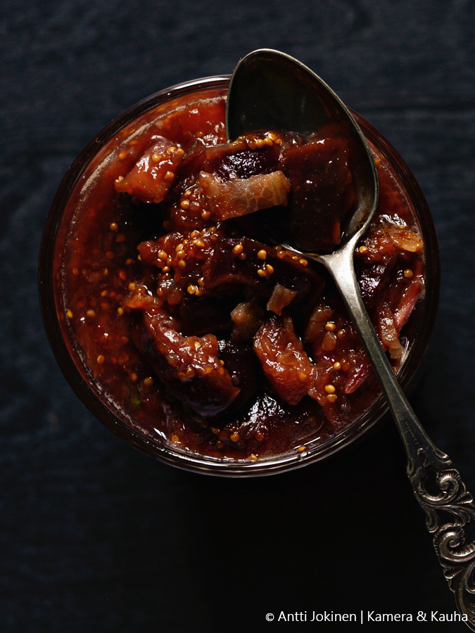 Viikunapekonihilloke Kamera ja Kauha Ruokaa ja Ruokakuvausta