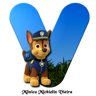 Letras con Chase de Paw Patrol. Chase Letters.