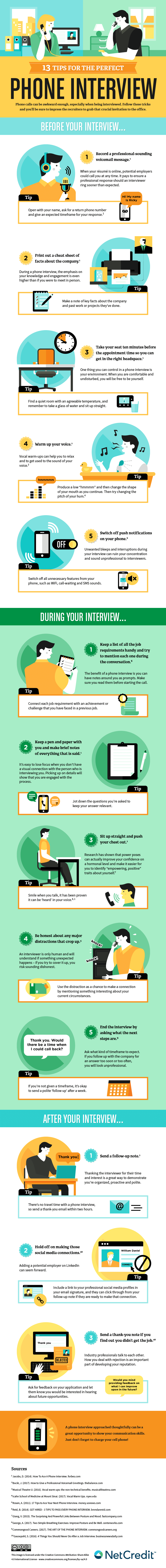 13 Tips for the Perfect Phone Interview - #infographic