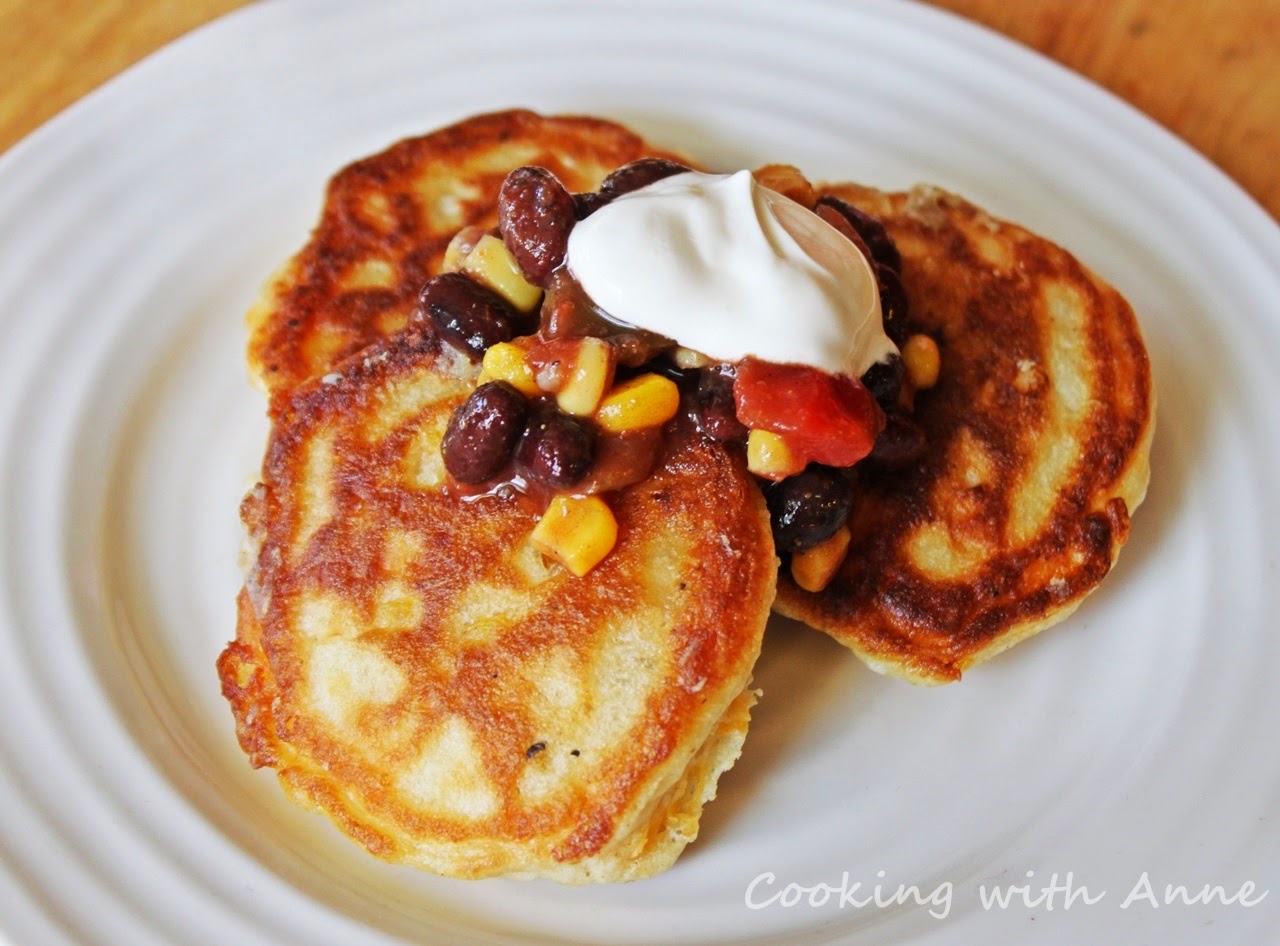 Corn Fritters with Black Bean Salsa