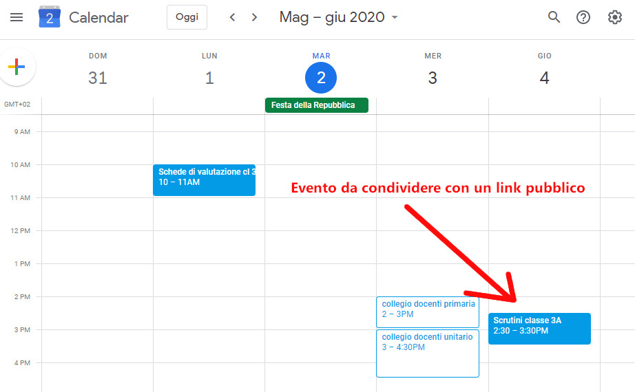CONDIVIDERE UN EVENTO GOOGLE CALENDAR CON UN LINK PUBBLICO