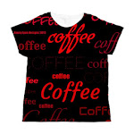 Magic Coffee Fonts Women's Black All Over Print T-Shirt