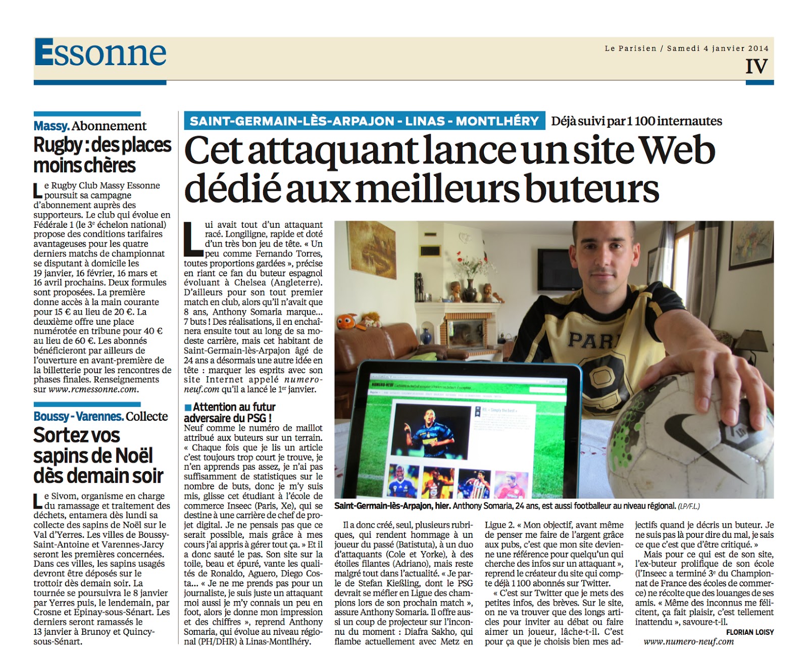 NUMERONEUF dans Le Parisien du samedi 4 janvier 2014. NUMERONEUF