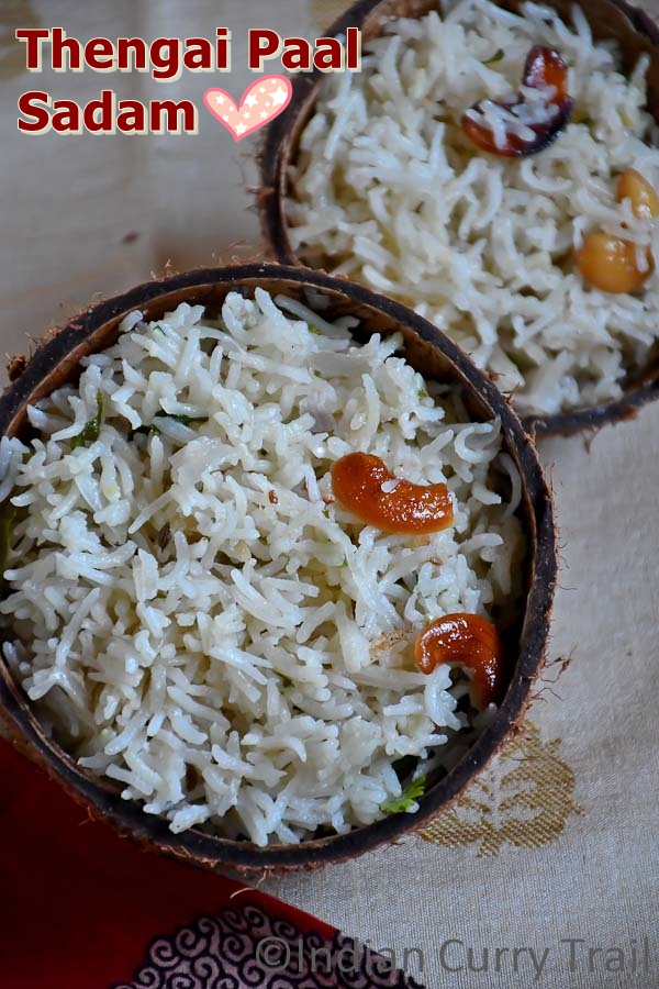 Indian Curry Trail: Coconut Milk Rice / Thengai Paal Sadam