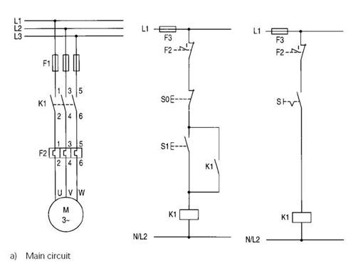 Typical circuit diagram of Direct On Line starter | PLC, PLC LADDER