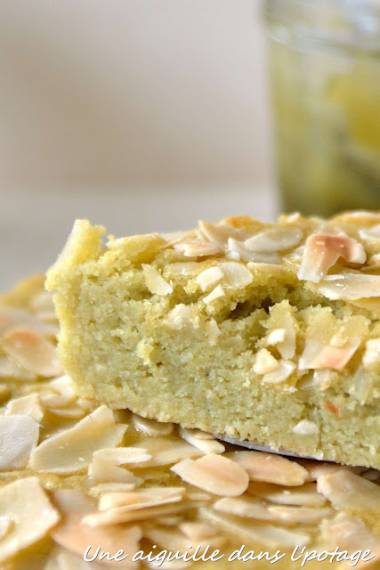 Fondant aux amandes et à la pâte sucrée de pois cassés