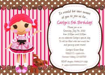 Customized Lalaloospy birthday invitation