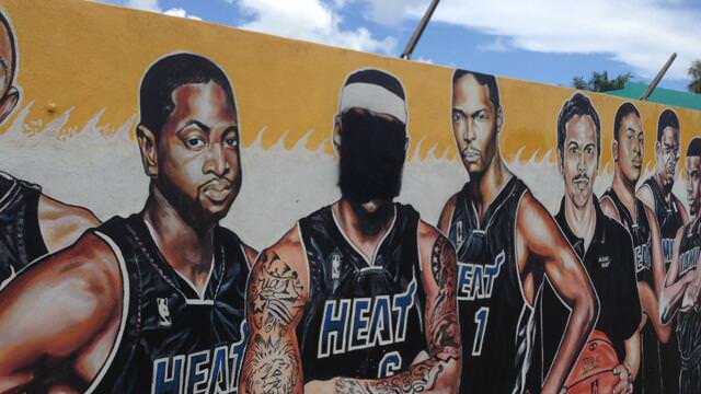lebron james Defacing Mural miami heat fans haters