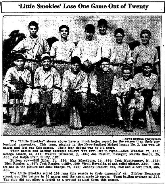 Old Knoxville Base Ball The Little Smokies of the NewsSentinel Midget