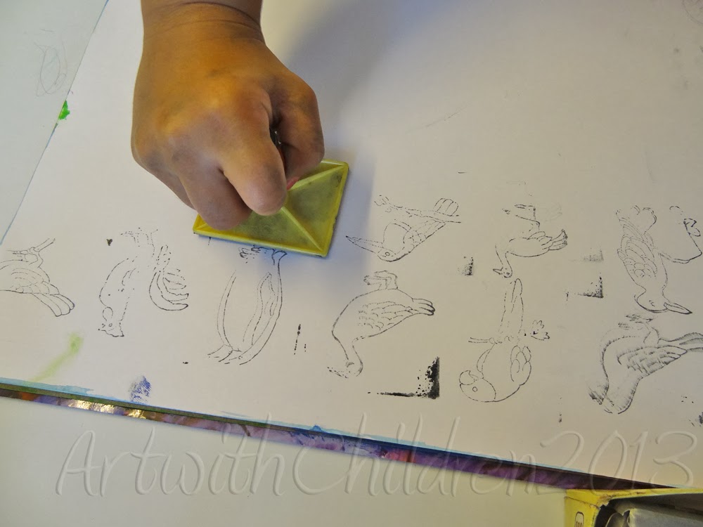 Stamping and coloring activity