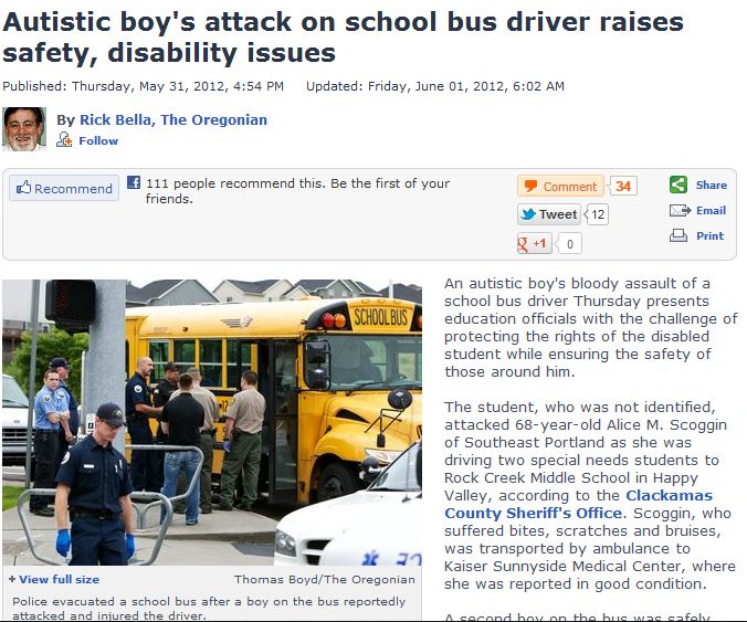 11 Year Old Oregon Boy Attacks Driver! Bites Him 3 Times! Zom photo