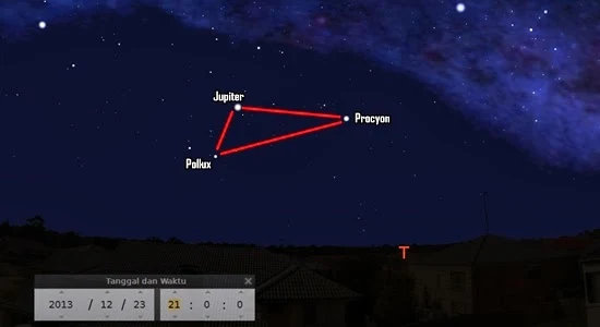 Lihat Segitiga Jupiter-Pollux-Procyon Malam Ini