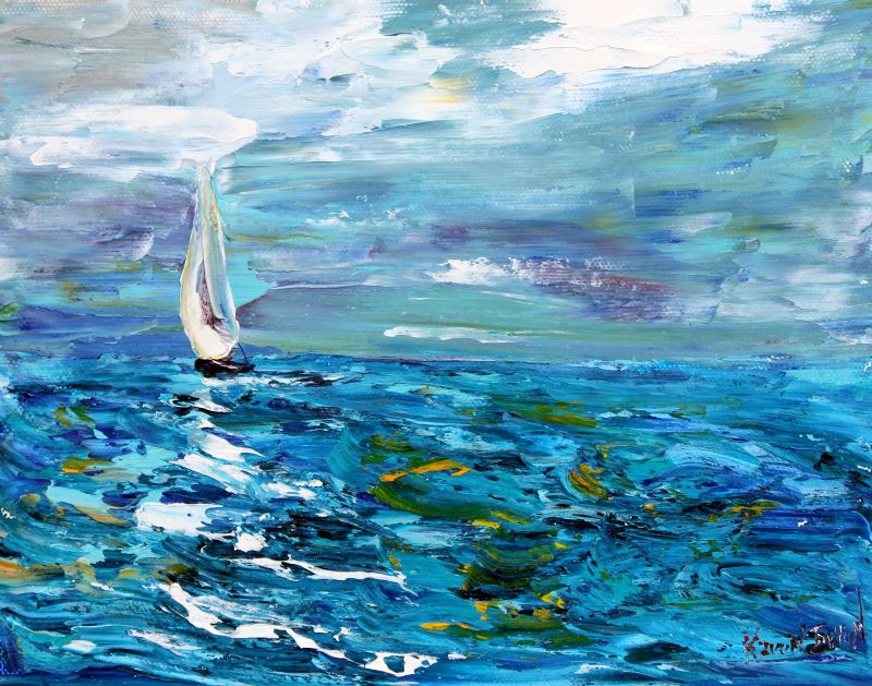 Palette Knife Painters, International Original oil paintings Sailing