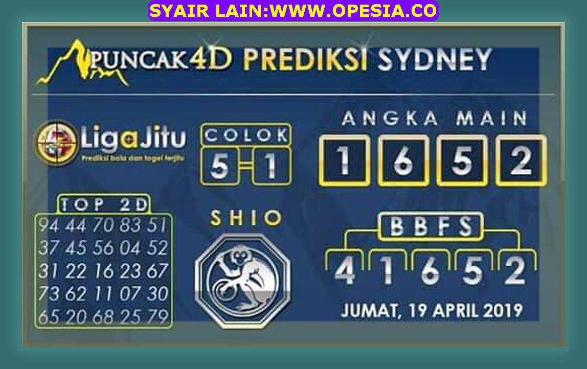 Syair Sdy Hari Ini Jumat 19 April 2019 Okekode