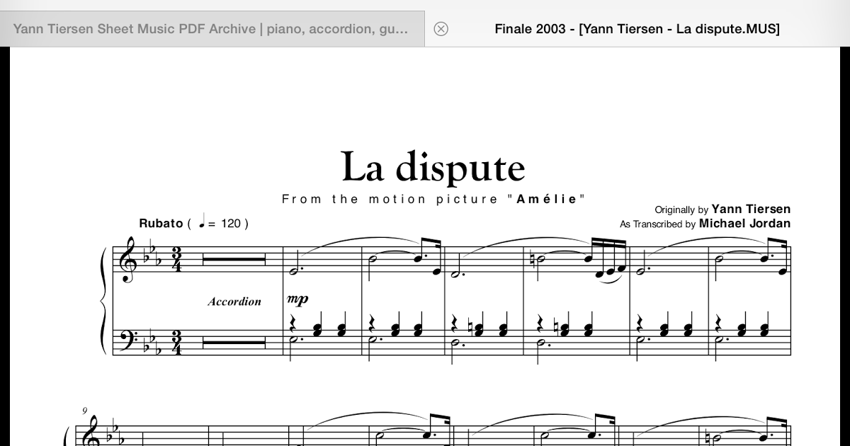 La Dispute Sheet Music Piano Best Music Sheet Download and print in pdf or midi free sheet music for la dispute by yann tiersen arranged by guestinpiano for piano (solo). best music sheet blogger