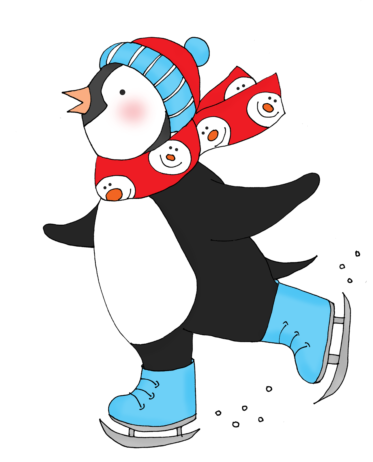 Free Dearie Dolls Digi Stamps Penguin Skater