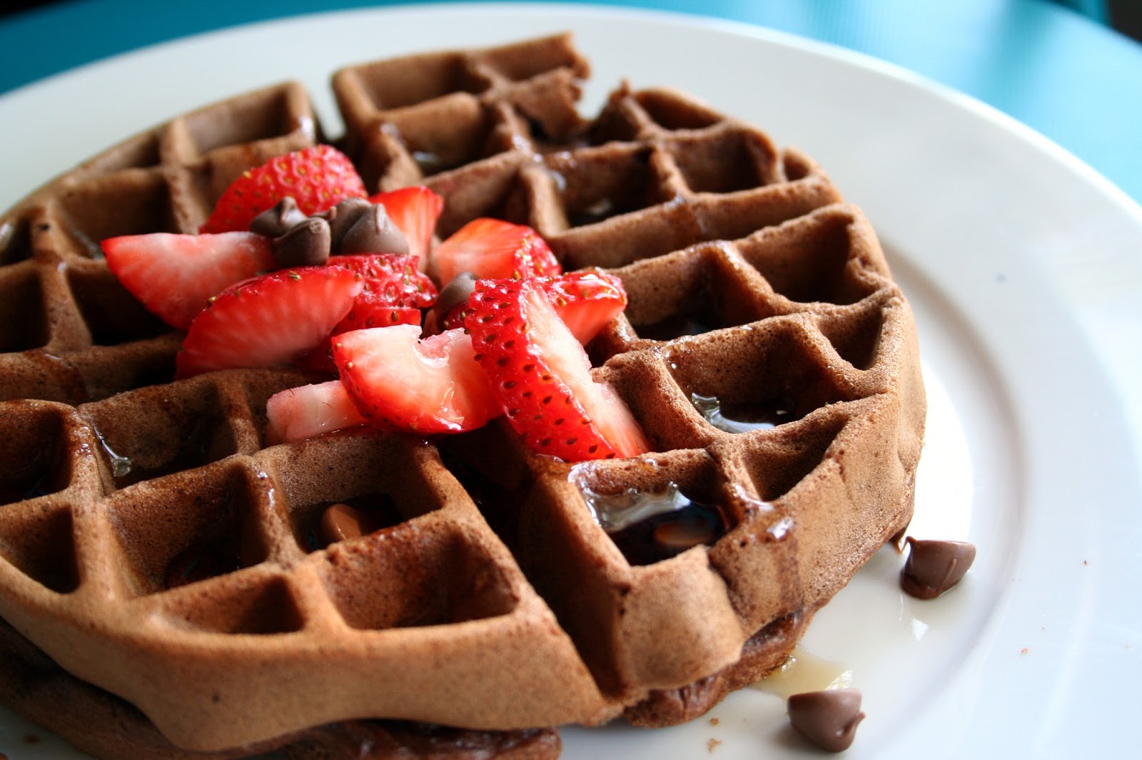 Double Chocolate Waffles w/Berry Sauce
