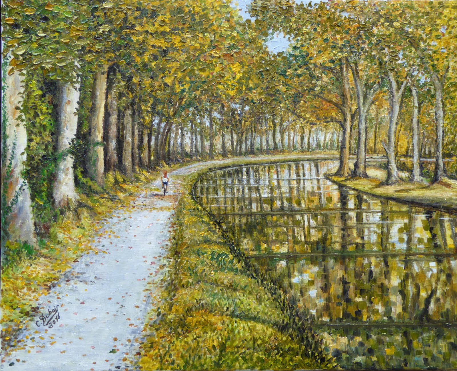 Le Canal du Midi oil by Claude Dubois