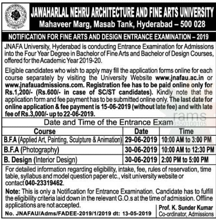 JNAFAU FINE ARTS AND DESIGN ENTRANCE EXAMINATION 2023 TS TET Online