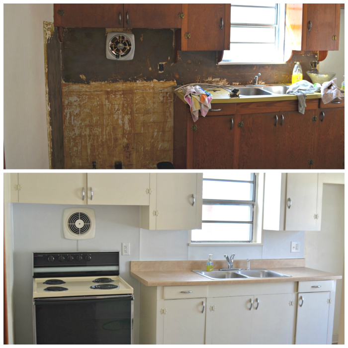 Renovated Apartment Kitchen Before and After