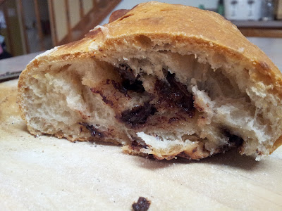 The inside of the delicious slightly sweet bread