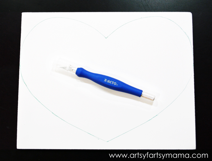 Valentine Tissue Paper Heart at artsyfartsymama.com #kidscraft #Valentine