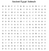 Ancient Egypt Animals word search