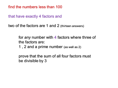 MEDIAN Don Steward mathematics teaching: factors of numbers and number