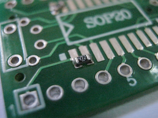 Surface mount resistor on a PCB