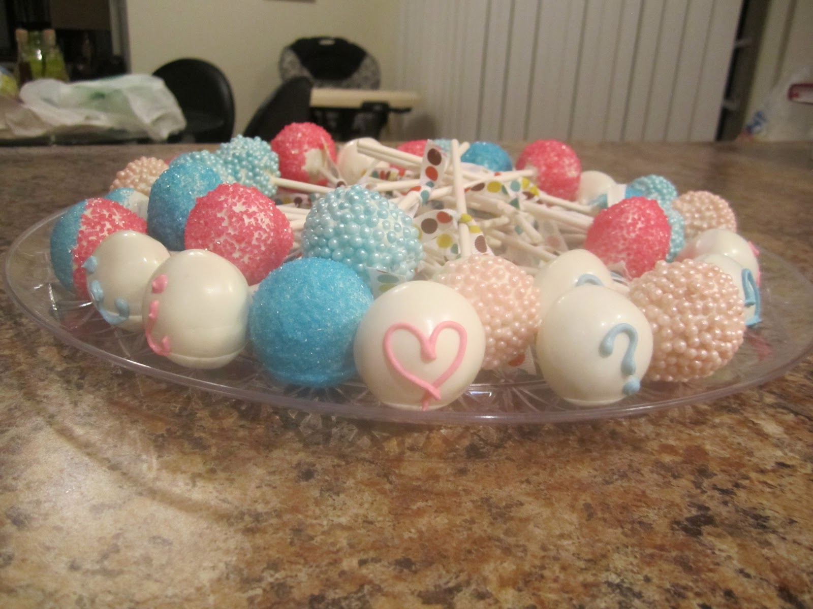 Alexandria's Creations Gender Reveal Cake Pops
