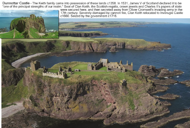 Montage images of Dunnottar Castle.