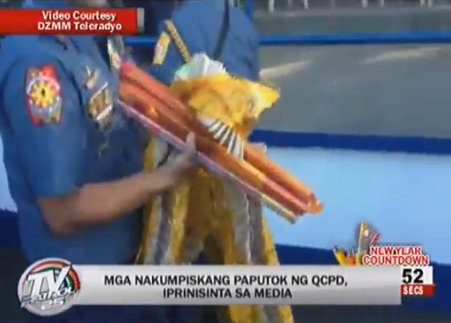 policemen taking home confiscated illegal firecrackers caught on video cam