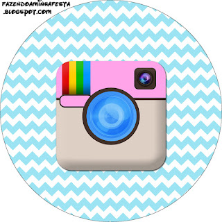 Fiesta de Instagram: Toppers y Wrappers para Cupcakes para Imprimir Gratis. Toppers o Etiquetas de Fiesta de Instagram para imprimir gratis.