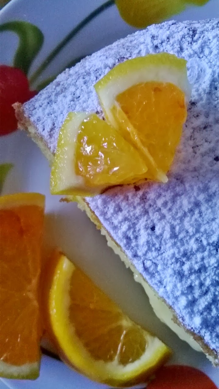 torta all'arancia con crema all'arancia