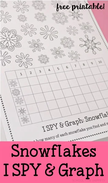 snowflake math count & graph printable