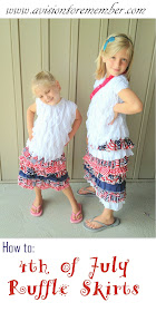 Patriotic Ruffle Skirts Sewing How to on A Vision to Remember