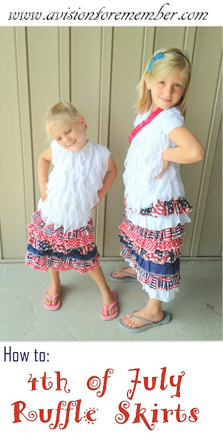 Patriotic Ruffle Skirts Sewing How to on A Vision to Remember