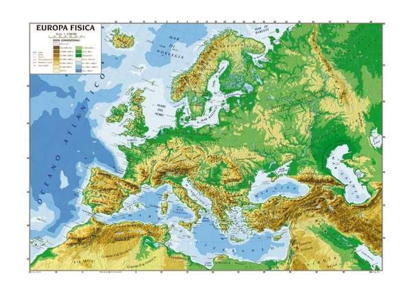 Cartina Europa Fisica Con Confini